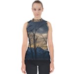 Tree Silhouette At Border Of Nahuel Haupi Lake, Rio Negro, Argentina Mock Neck Shell Top