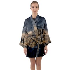 Long Sleeve Satin Kimono 