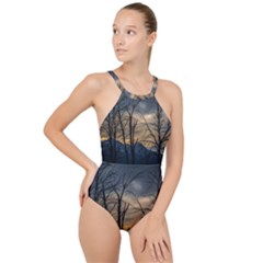 High Neck One Piece Swimsuit 