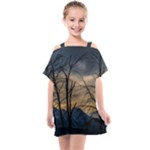 Tree Silhouette At Border Of Nahuel Haupi Lake, Rio Negro, Argentina Kids  One Piece Chiffon Dress