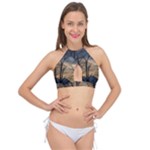 Tree Silhouette At Border Of Nahuel Haupi Lake, Rio Negro, Argentina Cross Front Halter Bikini Top