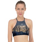 Tree Silhouette At Border Of Nahuel Haupi Lake, Rio Negro, Argentina Halter Bikini Top