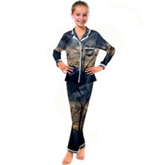 Kids  Satin Long Sleeve Pajamas Set 