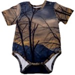 Tree Silhouette At Border Of Nahuel Haupi Lake, Rio Negro, Argentina Baby Short Sleeve Bodysuit