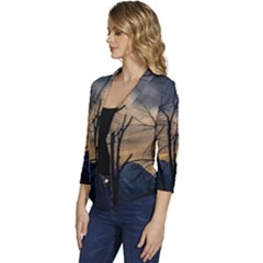 Women s Casual 3/4 Sleeve Spring Jacket 