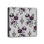 Elegant Purple Floral Jacquard Mesh Lace Fabric Mini Canvas 4  x 4  (Stretched)