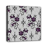 Elegant Purple Floral Jacquard Mesh Lace Fabric Mini Canvas 6  x 6  (Stretched)