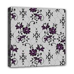 Elegant Purple Floral Jacquard Mesh Lace Fabric Mini Canvas 8  x 8  (Stretched)