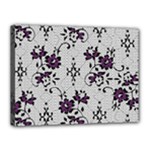 Elegant Purple Floral Jacquard Mesh Lace Fabric Canvas 16  x 12  (Stretched)