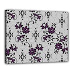 Elegant Purple Floral Jacquard Mesh Lace Fabric Canvas 20  x 16  (Stretched)