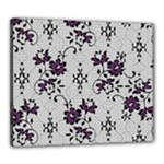 Elegant Purple Floral Jacquard Mesh Lace Fabric Canvas 24  x 20  (Stretched)