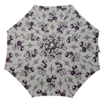 Elegant Purple Floral Jacquard Mesh Lace Fabric Straight Umbrellas