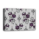 Elegant Purple Floral Jacquard Mesh Lace Fabric Deluxe Canvas 18  x 12  (Stretched)