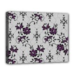 Elegant Purple Floral Jacquard Mesh Lace Fabric Deluxe Canvas 20  x 16  (Stretched)