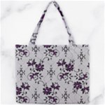 Elegant Purple Floral Jacquard Mesh Lace Fabric Mini Tote Bag