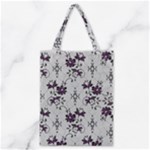 Elegant Purple Floral Jacquard Mesh Lace Fabric Classic Tote Bag