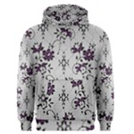 Elegant Purple Floral Jacquard Mesh Lace Fabric Men s Core Hoodie