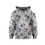 Elegant Purple Floral Jacquard Mesh Lace Fabric Kids  Zipper Hoodie