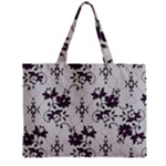 Elegant Purple Floral Jacquard Mesh Lace Fabric Zipper Mini Tote Bag