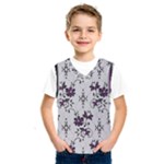 Elegant Purple Floral Jacquard Mesh Lace Fabric Kids  Basketball Tank Top