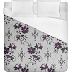 Elegant Purple Floral Jacquard Mesh Lace Fabric Duvet Cover (King Size)