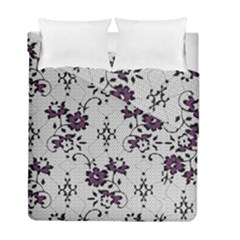 Elegant Purple Floral Jacquard Mesh Lace Fabric Duvet Cover Double Side (Full/ Double Size) from ArtsNow.com