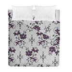 Elegant Purple Floral Jacquard Mesh Lace Fabric Duvet Cover Double Side (Full/ Double Size)