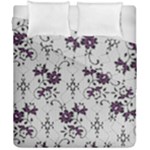 Elegant Purple Floral Jacquard Mesh Lace Fabric Duvet Cover Double Side (California King Size)