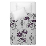 Elegant Purple Floral Jacquard Mesh Lace Fabric Duvet Cover Double Side (Single Size)