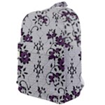 Elegant Purple Floral Jacquard Mesh Lace Fabric Classic Backpack