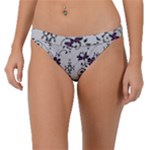 Elegant Purple Floral Jacquard Mesh Lace Fabric Band Bikini Bottoms