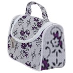 Elegant Purple Floral Jacquard Mesh Lace Fabric Satchel Handbag