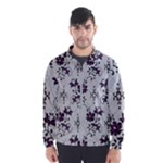 Elegant Purple Floral Jacquard Mesh Lace Fabric Men s Windbreaker