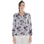 Elegant Purple Floral Jacquard Mesh Lace Fabric Women s Windbreaker