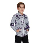 Elegant Purple Floral Jacquard Mesh Lace Fabric Kids  Windbreaker