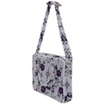 Elegant Purple Floral Jacquard Mesh Lace Fabric Cross Body Office Bag