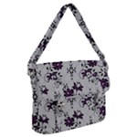 Elegant Purple Floral Jacquard Mesh Lace Fabric Buckle Messenger Bag