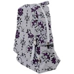 Elegant Purple Floral Jacquard Mesh Lace Fabric Travelers  Backpack