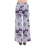 Elegant Purple Floral Jacquard Mesh Lace Fabric So Vintage Palazzo Pants