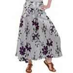 Elegant Purple Floral Jacquard Mesh Lace Fabric Women s Satin Palazzo Pants