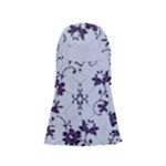 Elegant Purple Floral Jacquard Mesh Lace Fabric Adjustable Balaclava Face Mask