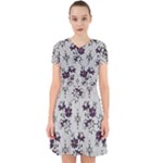 Elegant Purple Floral Jacquard Mesh Lace Fabric Adorable in Chiffon Dress