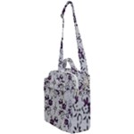 Elegant Purple Floral Jacquard Mesh Lace Fabric Crossbody Day Bag