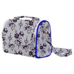 Elegant Purple Floral Jacquard Mesh Lace Fabric Satchel Shoulder Bag