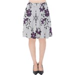 Elegant Purple Floral Jacquard Mesh Lace Fabric Velvet High Waist Skirt