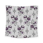 Elegant Purple Floral Jacquard Mesh Lace Fabric Square Tapestry (Small)