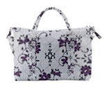 Elegant Purple Floral Jacquard Mesh Lace Fabric Carry-on Travel Shoulder Bag