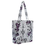 Elegant Purple Floral Jacquard Mesh Lace Fabric Everyday Shoulder Bag with Pouch Bag