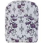 Elegant Purple Floral Jacquard Mesh Lace Fabric Full Print Backpack