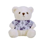 Elegant Purple Floral Jacquard Mesh Lace Fabric Full Print Tee for Cuddly Teddy Bear